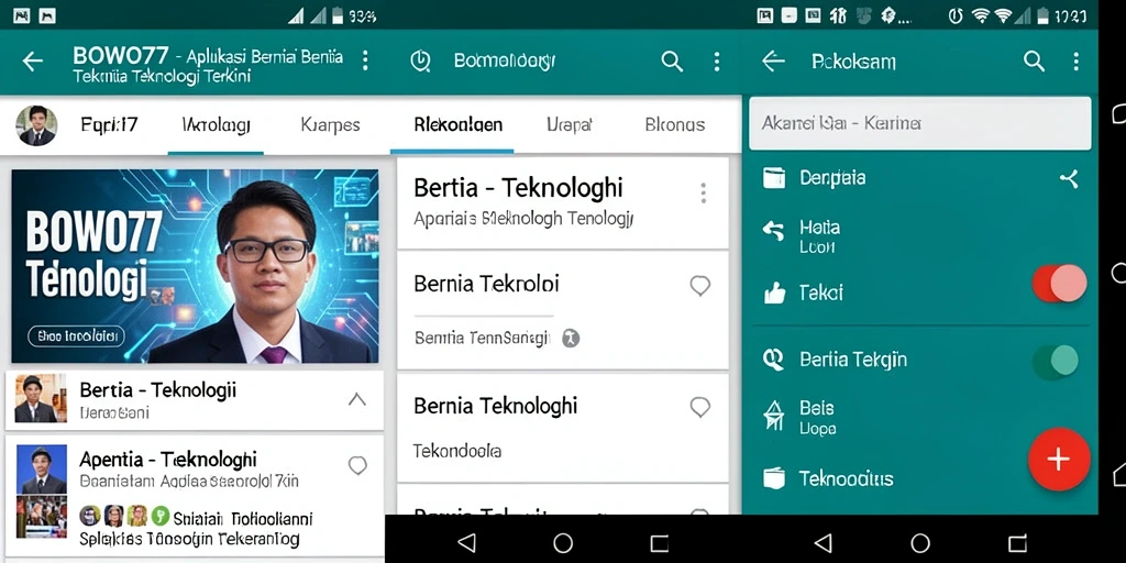 Antarmuka pengguna BOWO77 yang menarik dan modern.