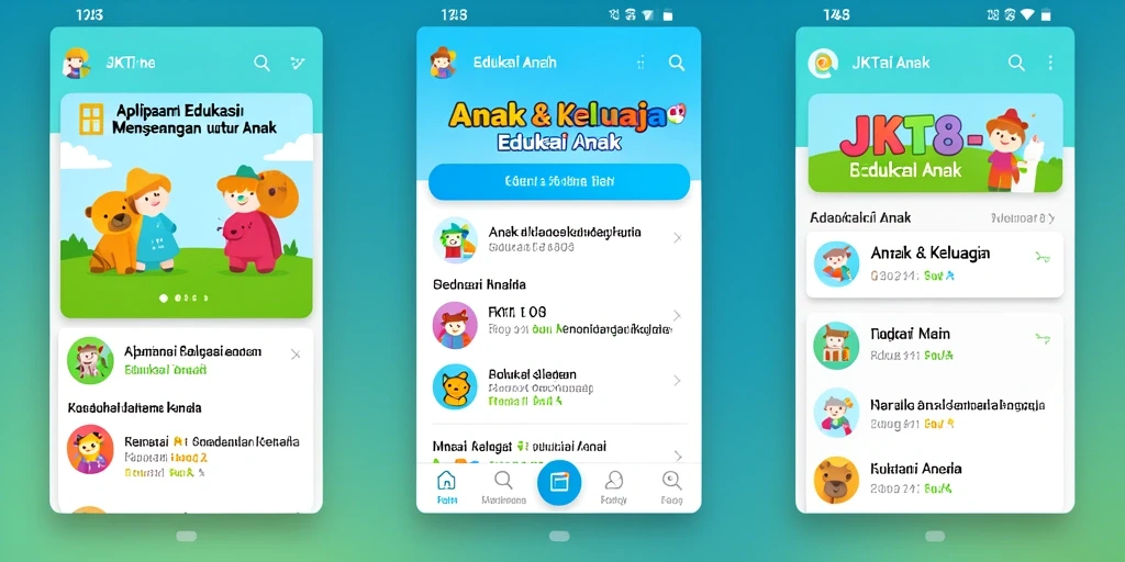 Tampilan antarmuka JKT8 yang ramah anak dan edukatif.