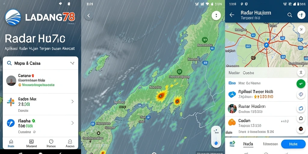 Antarmuka menarik dari aplikasi Radar Hujan LADANG78.