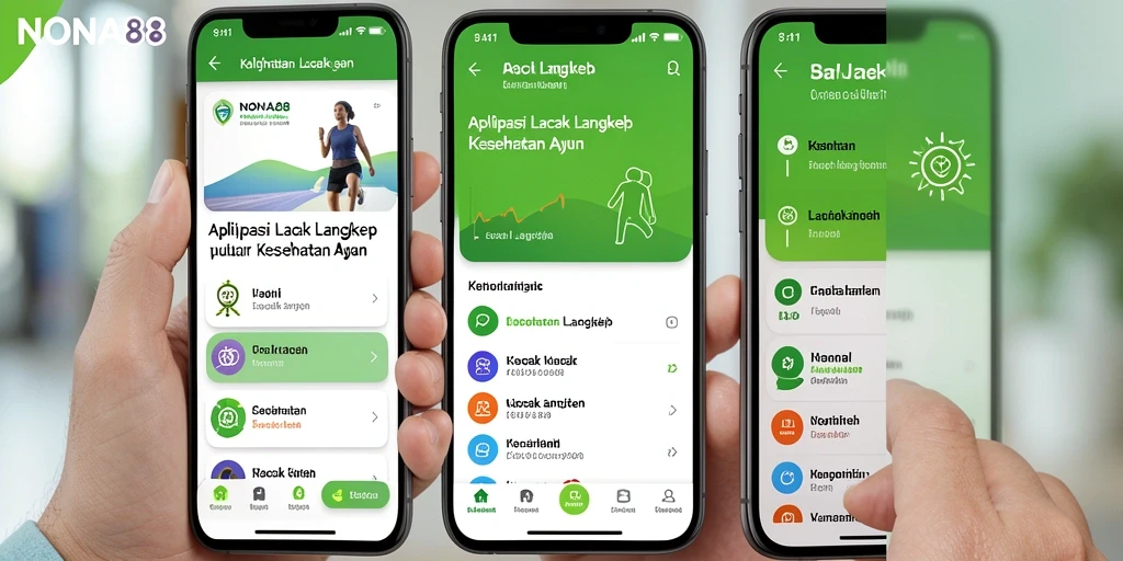 Screenshot antarmuka utama NONA88 dengan fitur Lacak Langkah.