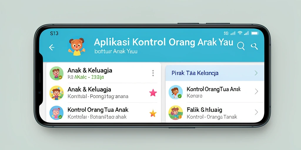 Tampilan antarmuka S13 dengan fitur Kontrol Orang Tua.