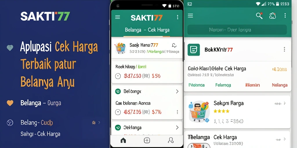 Tampilan antarmuka utama SAKTI77 untuk cek harga produk.
